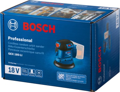 Bosch Profesyonel GEX 185-LI Akülü Eksantrik Zımpara (Solo model) - Thumbnail