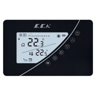 ECA - Eca Poly Touch 400 B Kablosuz Programlanabilir Dijital Oda Termostatı Siyah - Ücretsiz Sevk