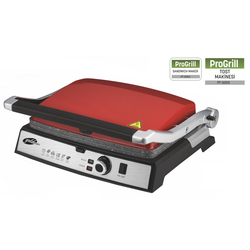 --- - Goldmaster PT-3203 Red PROGRILL Toaster 2000 Watt Non-Stick Granite 5 Heating Level 