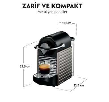 Nespresso C61 Pixie Titan Kapsüllü Kahve Makinesi Gri - Thumbnail