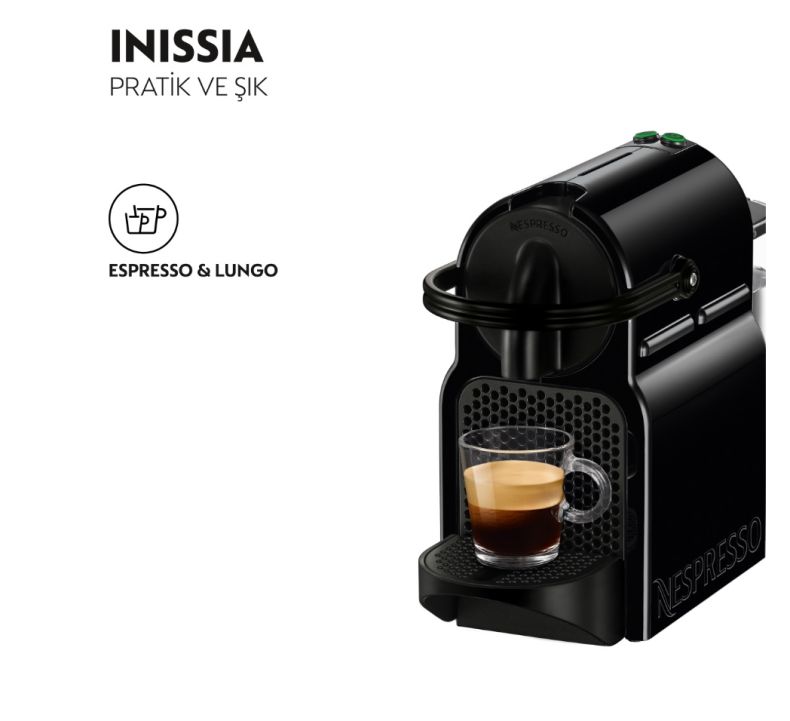 Nespresso D40 Inissia Kapsüllü Kahve Makinesi Siyah