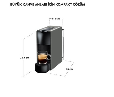 Nespresso Essenza Mini C30 Kapsül Kahve Makinesi Gri - Thumbnail