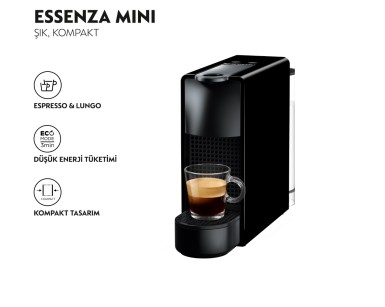Nespresso Essenza Mini C35 Bundle Kapsüllü Kahve Makinesi Siyah - Thumbnail
