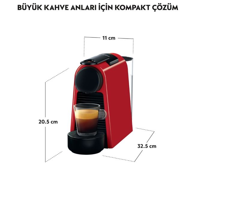 Nespresso Essenza Mini D30 Kahve Makinesi Kırmızı