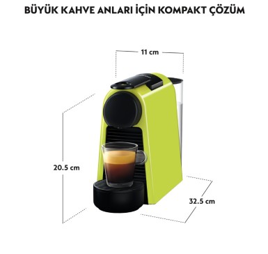 Nespresso Essenza Mini D30 Kahve Makinesi Yeşil - Thumbnail