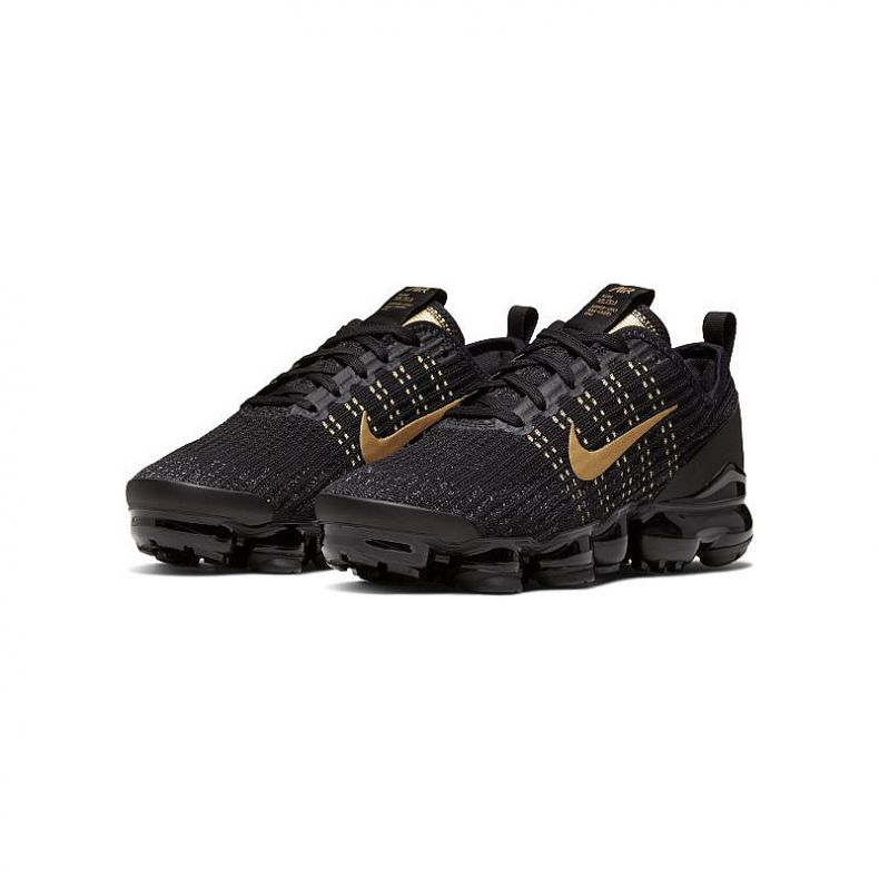 Nike Air Vapormax Flyknit 3 GS Siyah Metalik Altın Bq5238 004 Ayakkabı