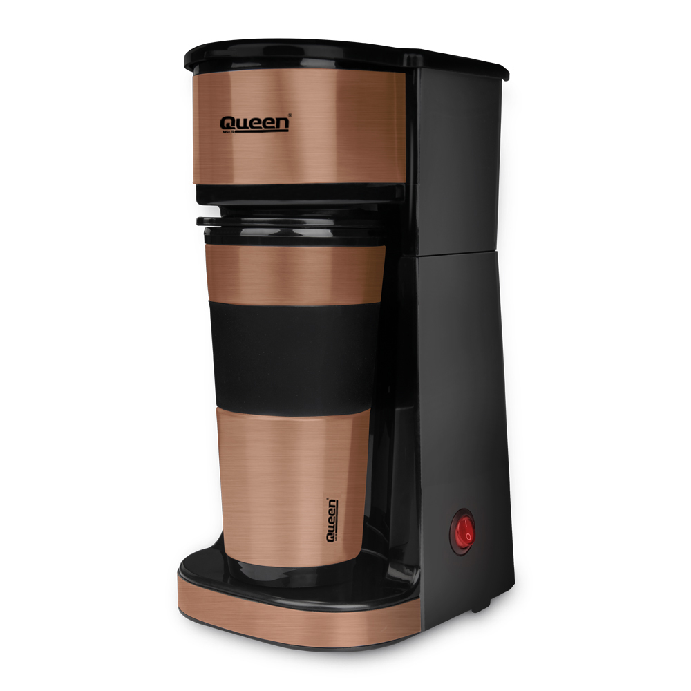 Queen Preston QC-039 Gold Filter Coffee Machine 750W Performance 450 ML Water Tank Quick Coffee In 4 minutes - Thumbnail