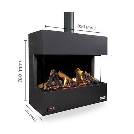  Revega H75ub Seramik Camlı Hermetik Doğalgazlı Şömine 7kw Ü.b.