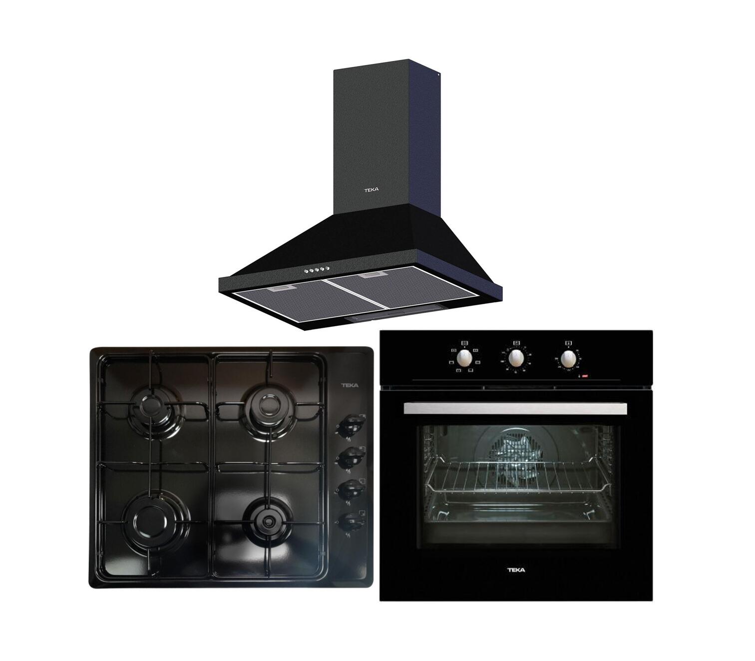  Teka Chef 3 Siyah Ankastre Set (ocak + Fırın + Davlumbaz)