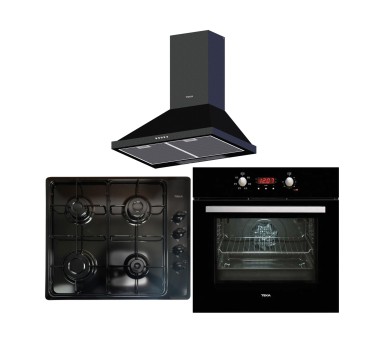 Teka - Teka Chef 4 Siyah Ankastre Set (Ocak + Fırın + Davlumbaz)